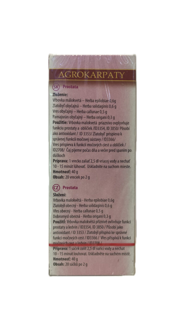 AGROKARPATY PROSTATA Vŕbovkový čaj prírodný produkt 20x2 g (40 g) - Image 2