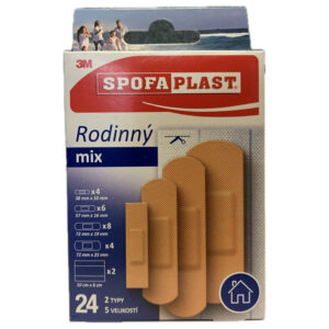 M SPOFAPLAST č.603 Náplasti Rodinný mix 2 typy, 5 veľkostí, 1x24 ks