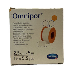 OMNIPOR náplasť fixačná z bieleho netkaného textilu (2,5cmx5m) 1x1 ks