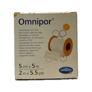 OMNIPOR náplasť fixačná z bieleho netkaného textilu (5cmx5m) 1x1 ks