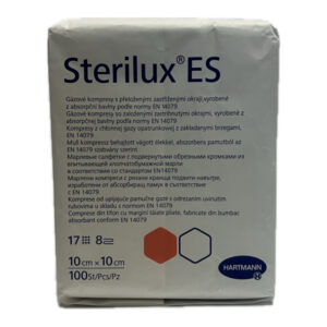 STERILUX ES kompres nesterilný so založenými okrajmi 13 vlákien 8 vrstiev (10x10 cm) 1x100 ks