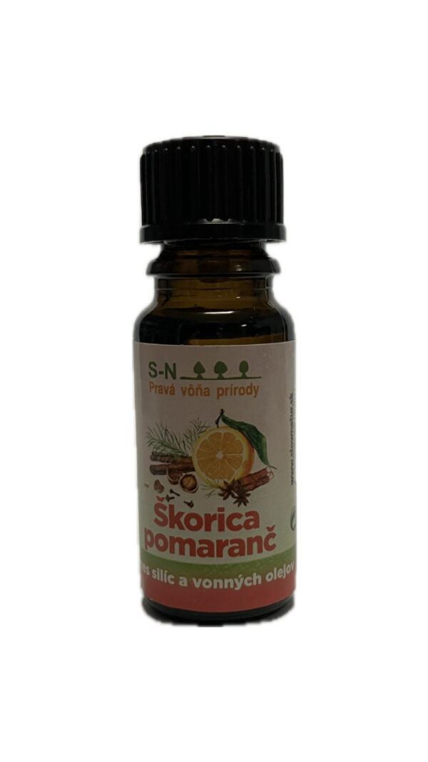 Zmes éterických a vonných olejov Škorica – Pomaranč. Objem: 10 ml